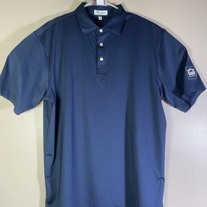 PETER MILLAR Summer Comfort Golf Polo Men Large Blue Multivista Logo